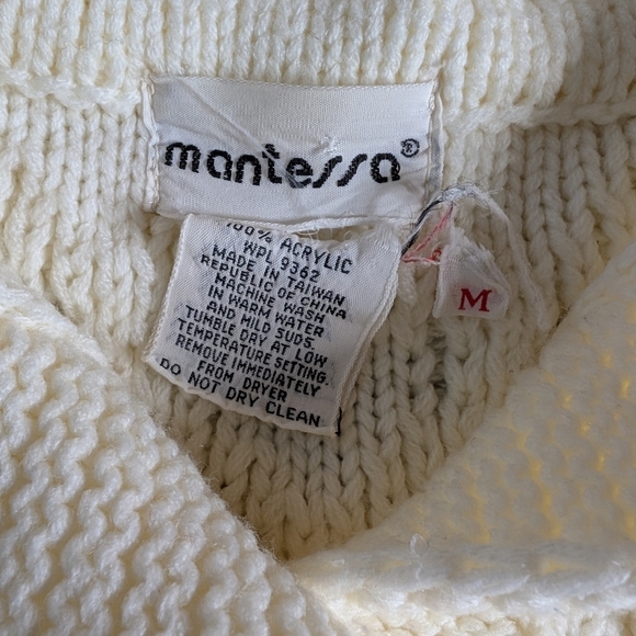 Mantessa vintage fisherman button down cardigan sz M - Picture 7 of 7